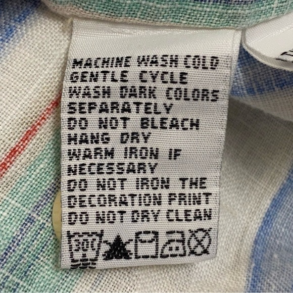 Tommy Bahama Striped Long Sleeve Button Front Linen Shirt Size Large - Picture 12 of 13